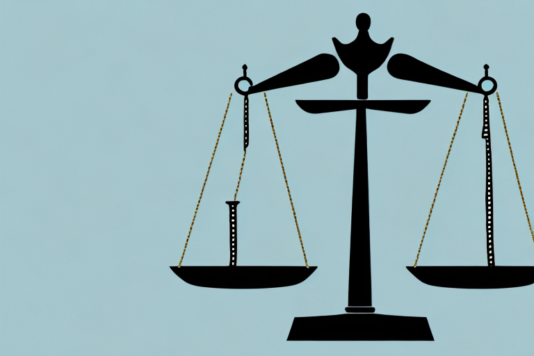 A symbolic scale of justice surrounded by location pins