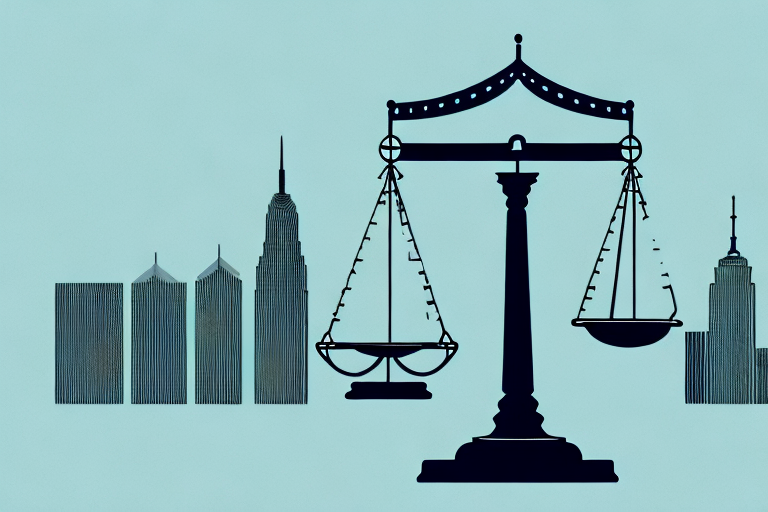 A balance scale with a paw print on one side and a gavel on the other