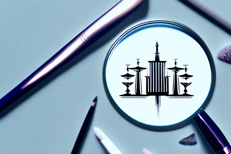 A magnifying glass hovering over a cityscape