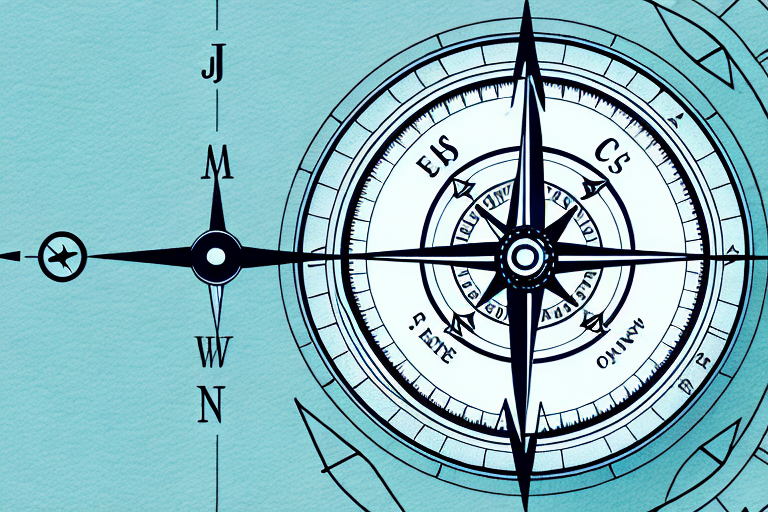 A balanced scale resting on a maritime navigation compass