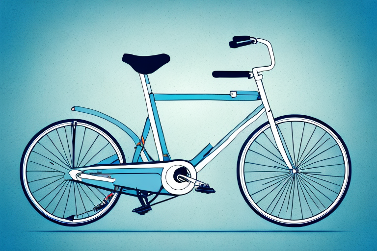 A bicycle leaning against a justice scale