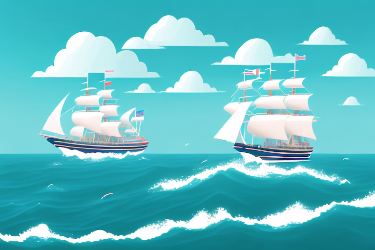 A maritime scene in miami with a ship navigating through the sea