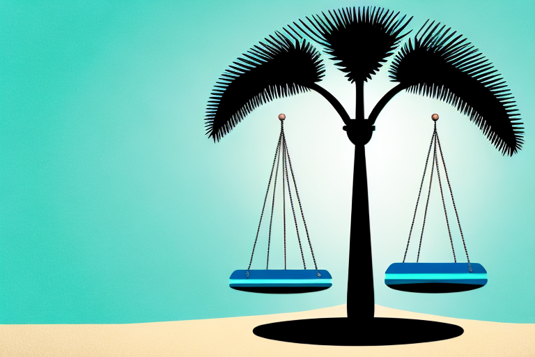 A symbolic justice scale balanced on a car tire