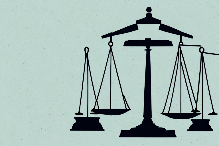 The scales of justice balanced on a detailed map of staten island