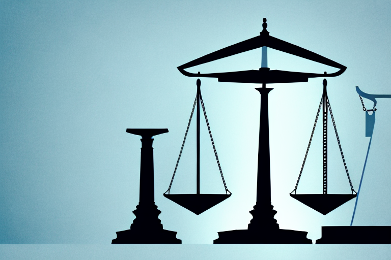 A balanced scale of justice on a desk
