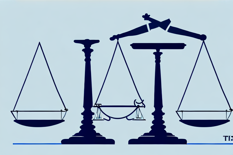 A balanced scale enclosed by delaware state outline