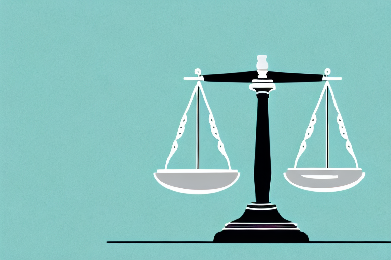 A balanced scale with a gavel on one side and a medical cross symbol on the other