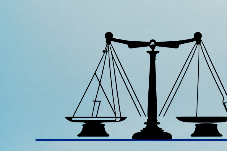 A balanced scale with a gavel on one side and a safety helmet on the other