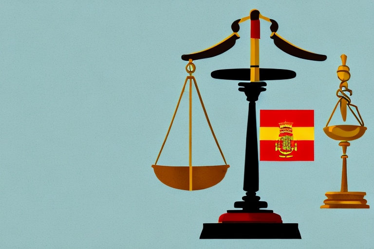 A balance scale with a gavel on one side
