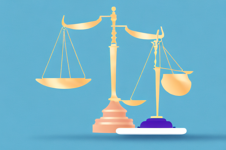 A pair of scales balanced with a car on one side and a gavel on the other