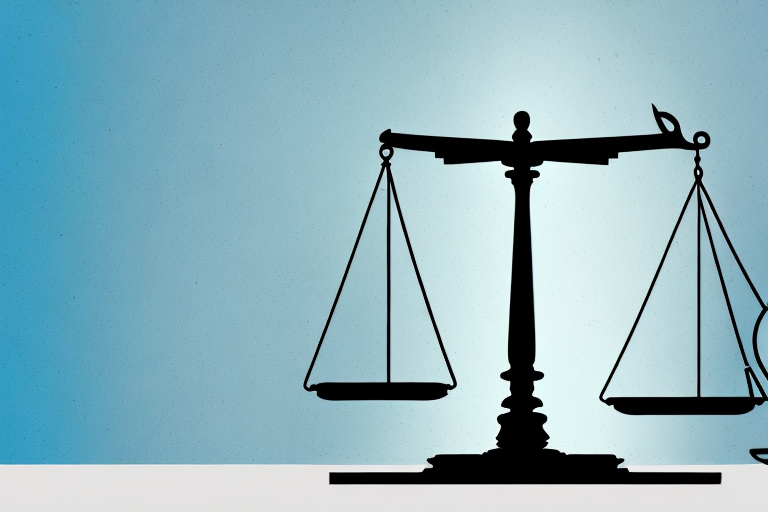 A balanced scale with a house on one side and a gavel on the other