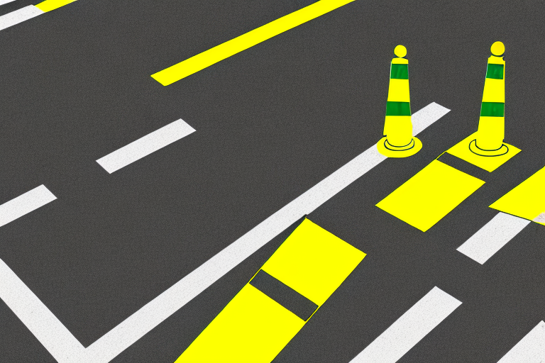 A crosswalk with a broken traffic light