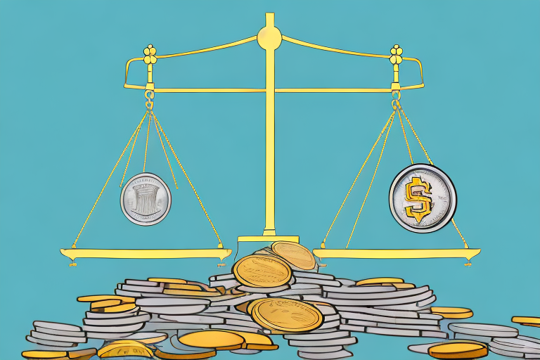 A symbolic justice scale balancing a car and a pile of coins