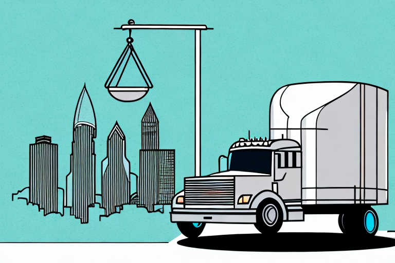 A truck on a san antonio cityscape background
