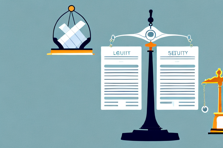 A balance scale with a document symbolizing legal paperwork on one side and a social security card on the other side