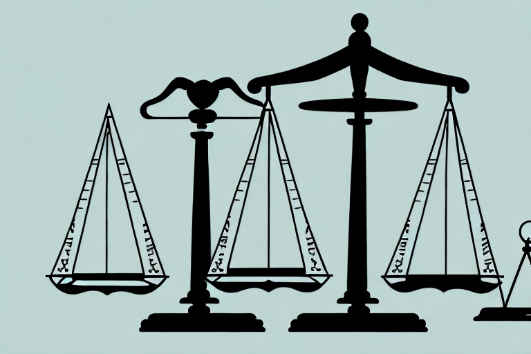 A balance scale with tax documents on one side and an iconic austin