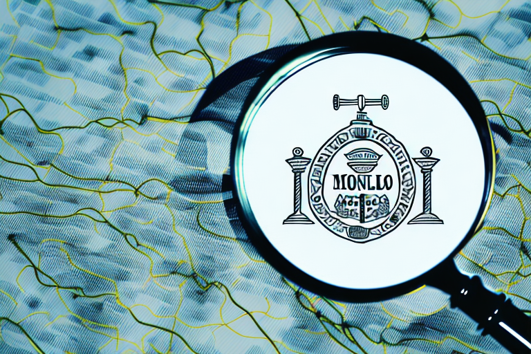 A magnifying glass hovering over a simplified