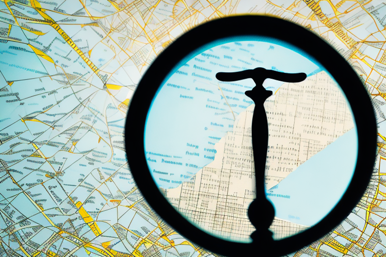 A symbolic scale of justice resting on top of a map of cleveland