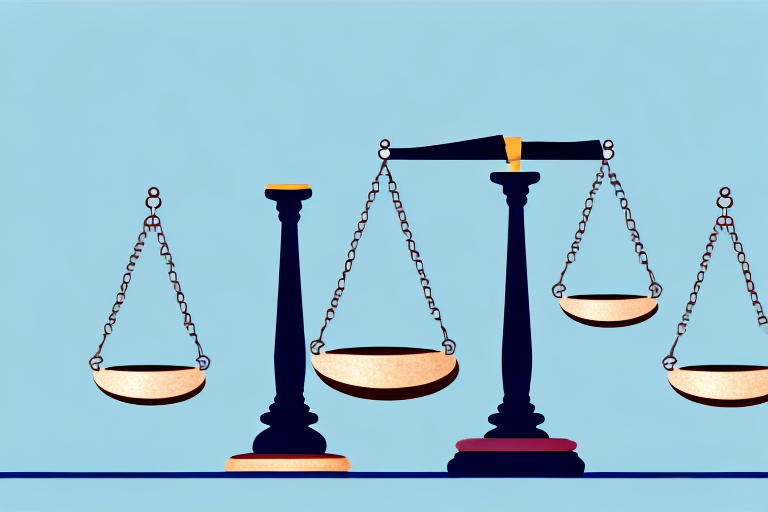 A balanced scale with a gavel on one side and a car on the other