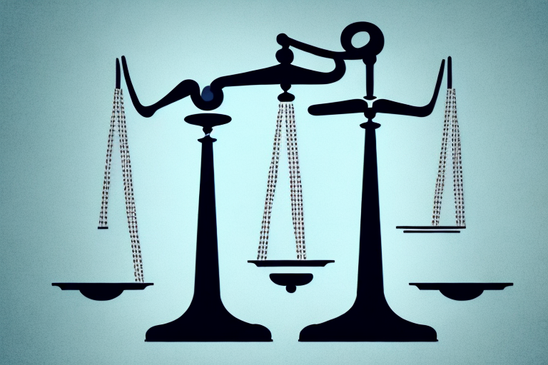 A balanced scale with a trust document on one side and a symbol of a location pin on the other