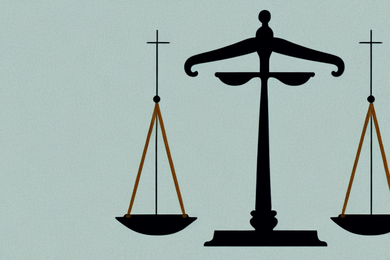 A symbolic scale of justice on a map