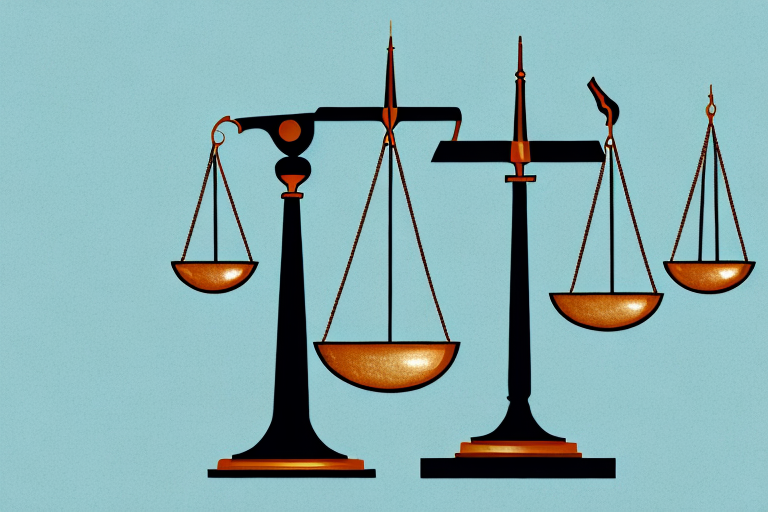 The scales of justice balanced on a book