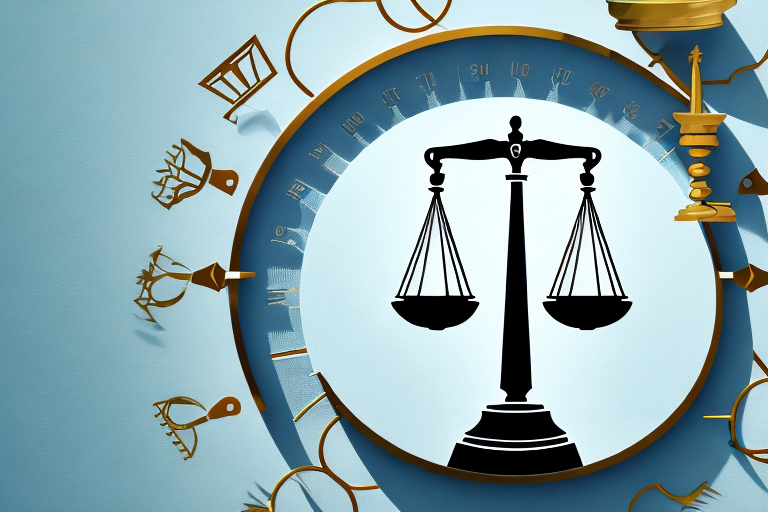 A symbolic balance scale with a trust deed on one side and a gavel on the other