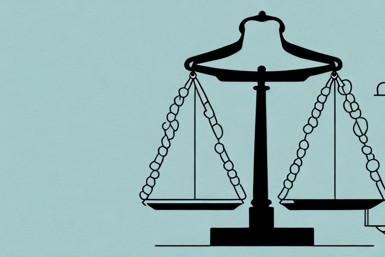 The el dorado hills landscape with a balance scale symbolizing justice on one side and a will document and a trust document on the other side