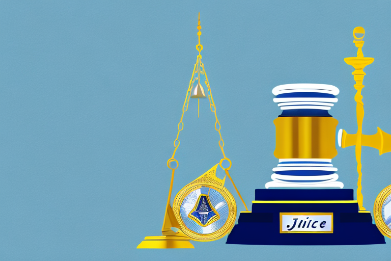 A car accident scene with a gavel and scales of justice symbolically placed nearby