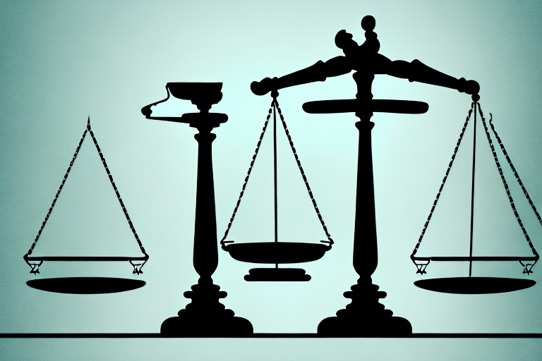 A balance scale where one side is weighed down by a will document and the other side has a gavel