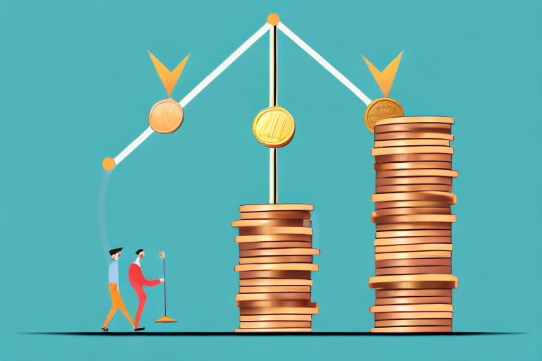 A balanced scale with a car on one side and a stack of coins on the other