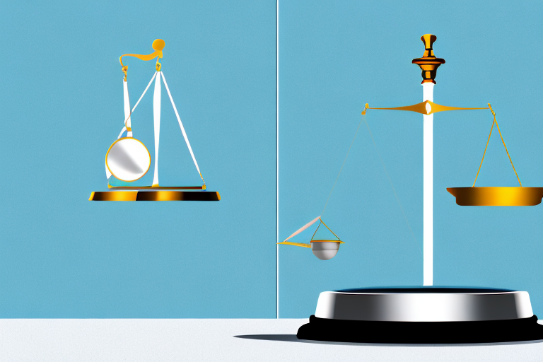 A symbolic balance scale with a car on one side and a gavel on the other
