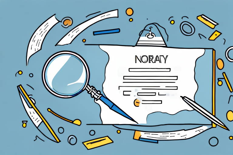A notary public library with a magnifying glass hovering over it