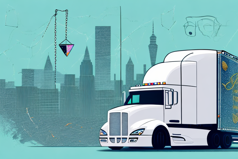 A semi-truck with visible damage from an accident