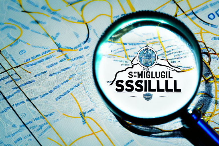 A magnifying glass hovering over a map of slidell