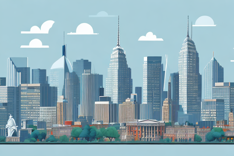 A cityscape of the bronx with notable landmarks