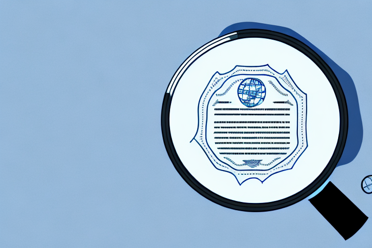 A magnifying glass hovering over a globe