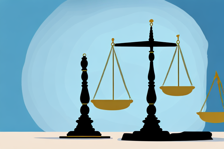 A balance scale with a car on one side and a gavel on the other