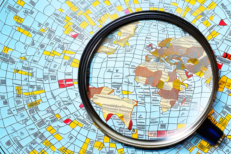 A map pinpointing various notary locations