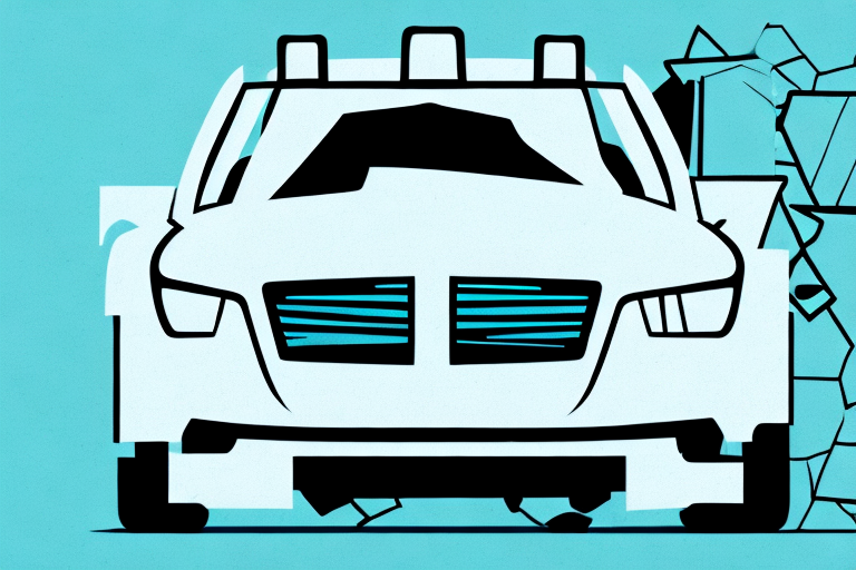 A broken uber car next to a justice scale