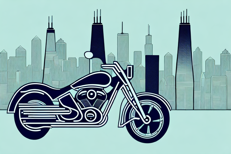 A motorcycle near a set of legal scales