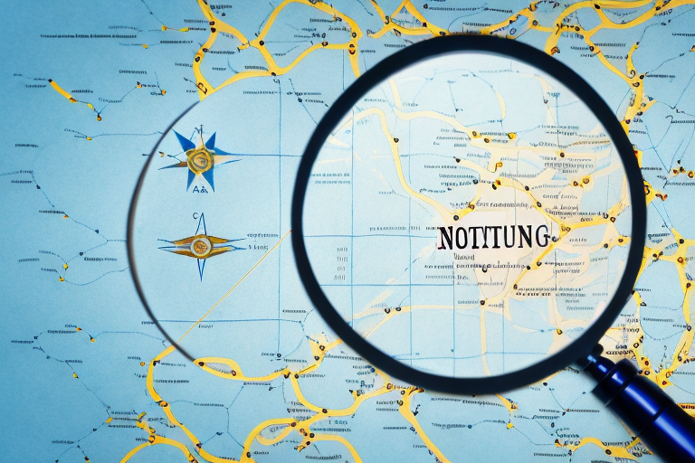 A map pinpointing various locations symbolizing notary wedding officiants