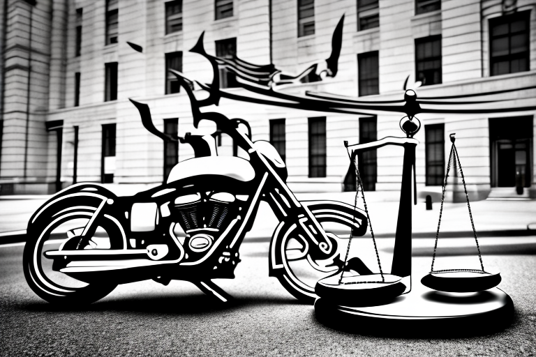 A motorcycle parked near a courthouse in salt lake city