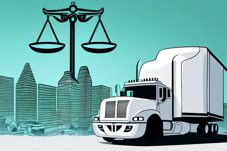 A truck on an austin cityscape background