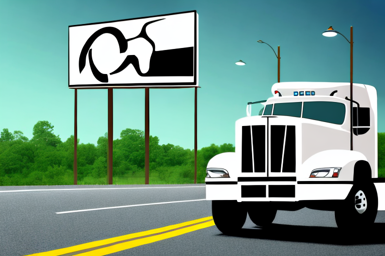 A truck on a road near a sign indicating goose creek