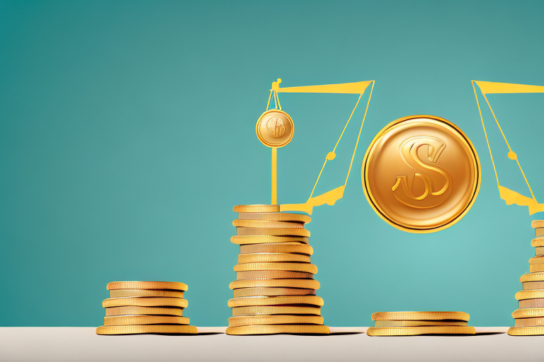 A balanced scale with a car on one side and a pile of gold coins on the other