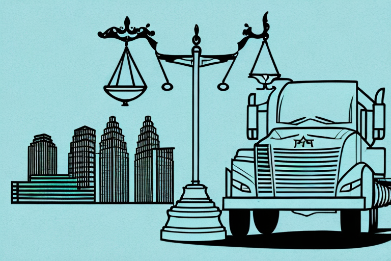 A truck on an austin cityscape background