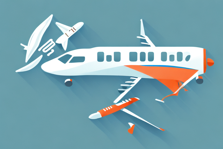A crashed airplane with legal scales in the background