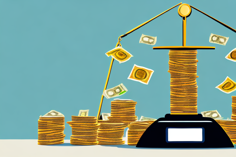 A symbolic balance scale with a car on one side and a pile of money on the other