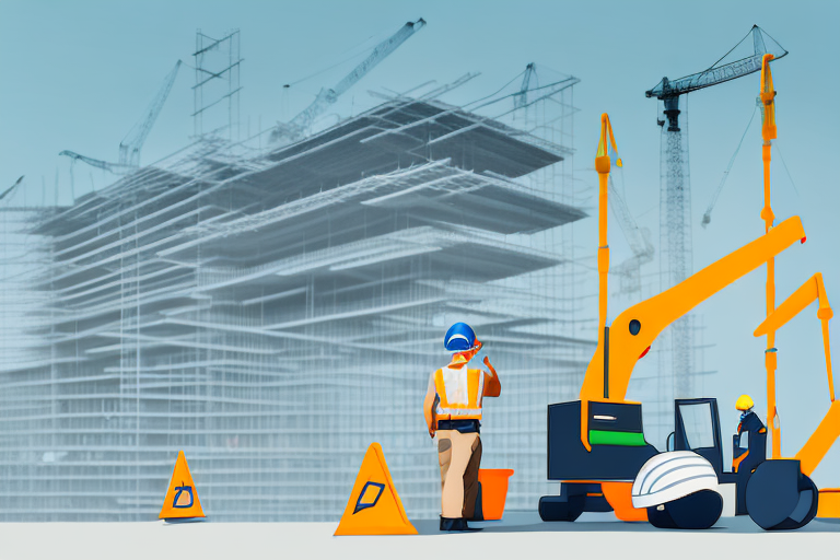 A construction site in houston with safety barriers